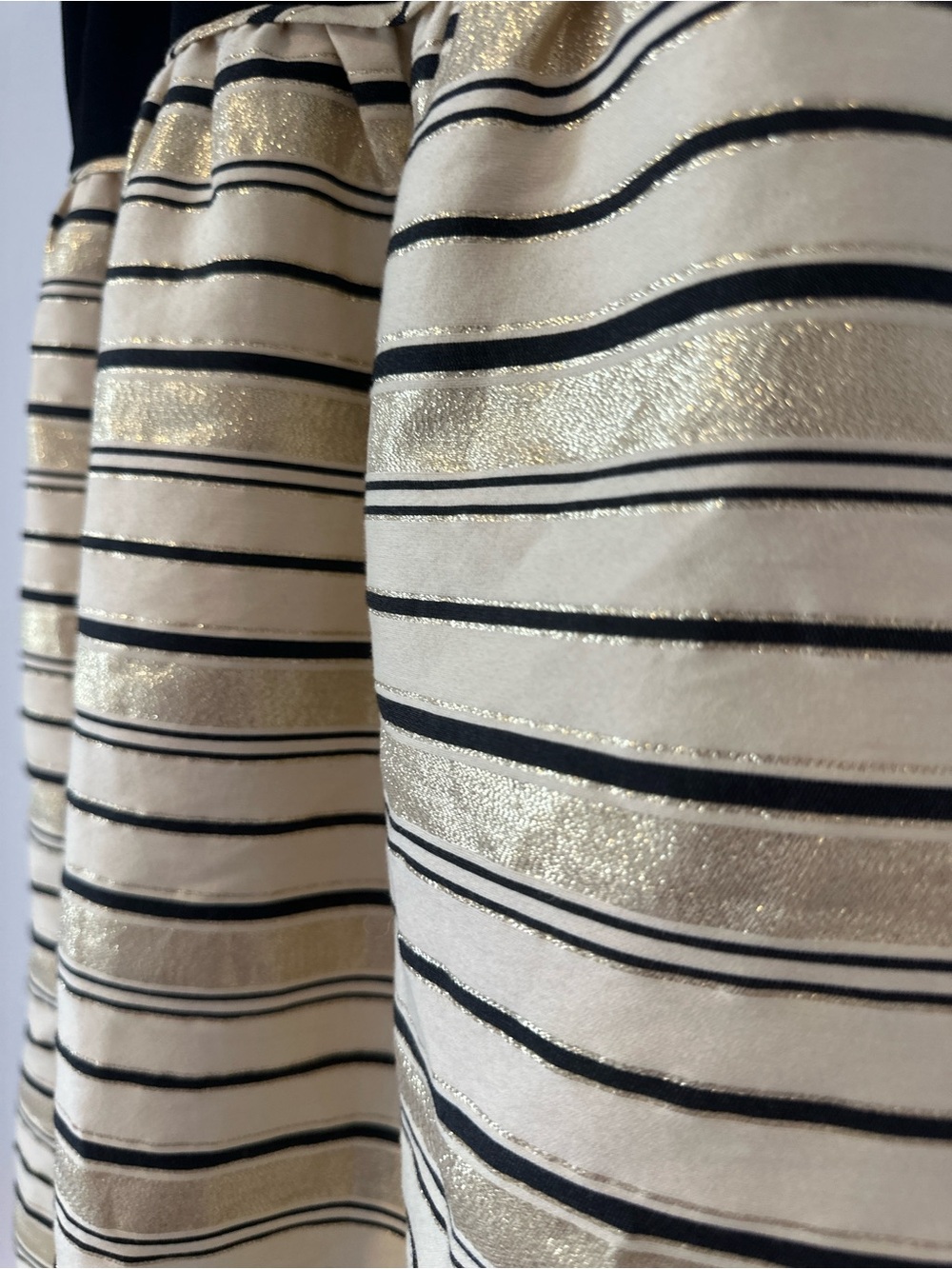 J.Crew Sleeveless Skater Dress | Black & Gold Stripe Skirt | Size 6 - Picture 6 of 14